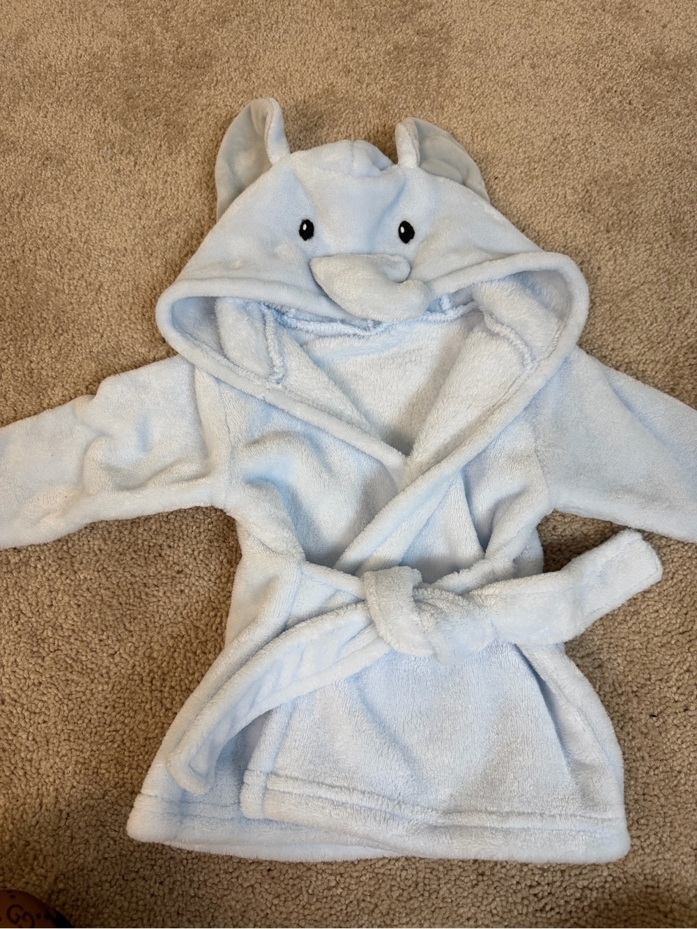 Hudson Baby Light Blue Plush Hooded Kids Robe with Animal Ears